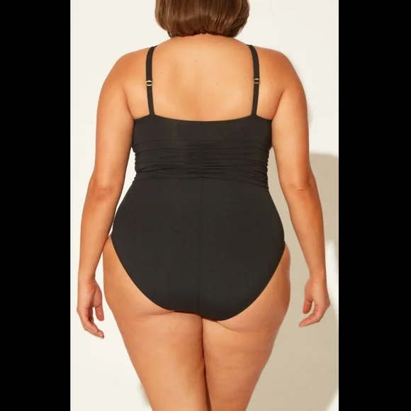 NWT Bleu by Rod Beattie [ 20W ] Urban Goddess‎ Keyhole One-Piece Swimsuit